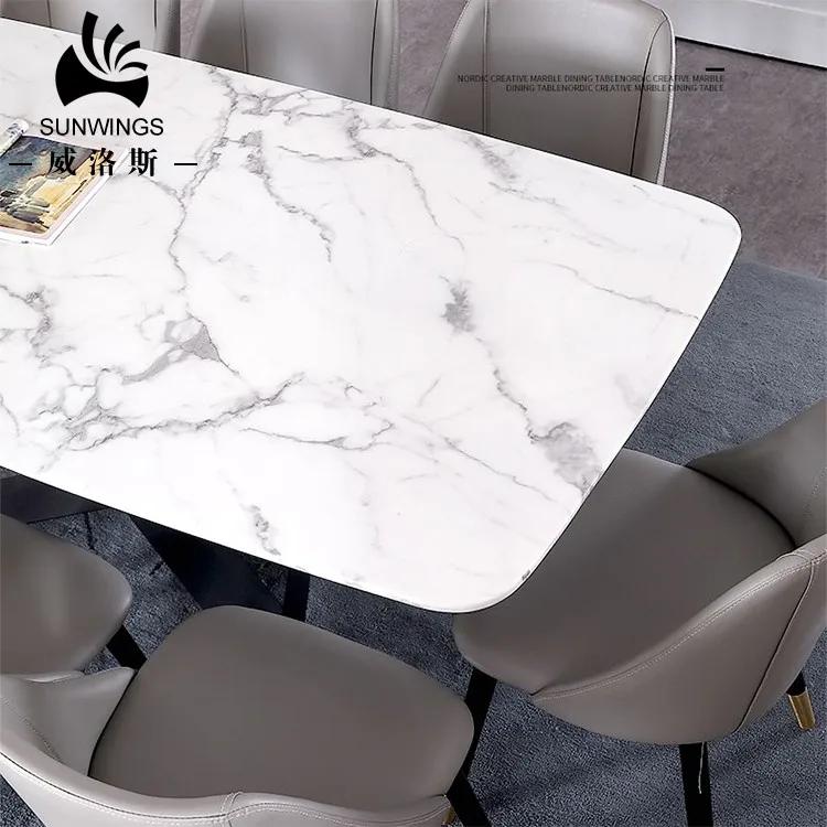 Modern dining room furniture luxury marble dining table set kitchen designs