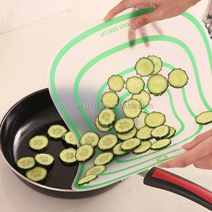 Transparent Bendable Non slip chopping board plastic flexible plastic cutting board