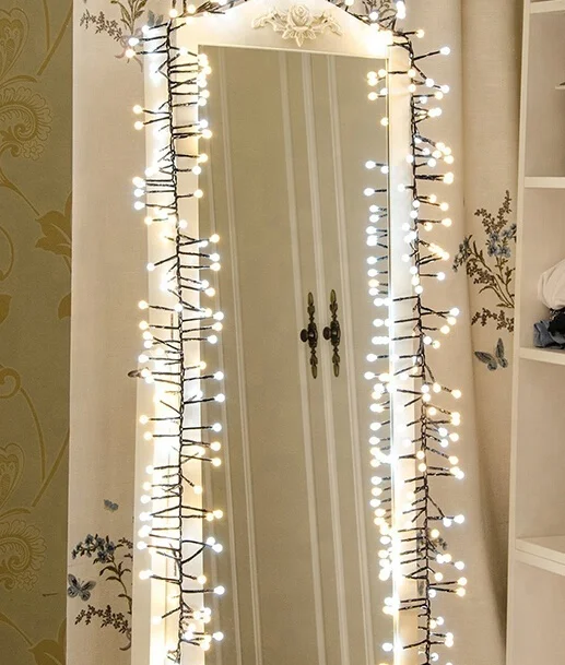 3 м 400 водонепроницаемые светодиоды 8 LED режима фейерверк гирлянды светодиодные фонари двухцветный уличный Рождественская вечеринка Фея Украшение Дома