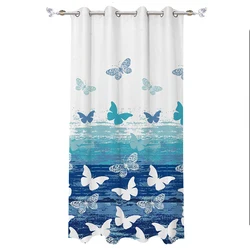 i@home Voile digital butterfly windows curtain printed with valance  designs for living room window