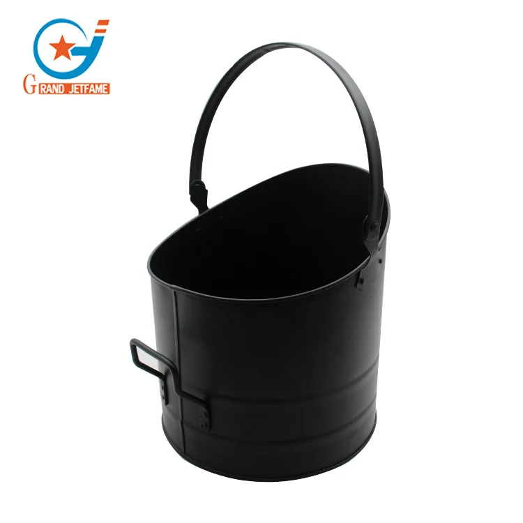 Черный металлический каминный аксессуар одно обработанное угольное ведро