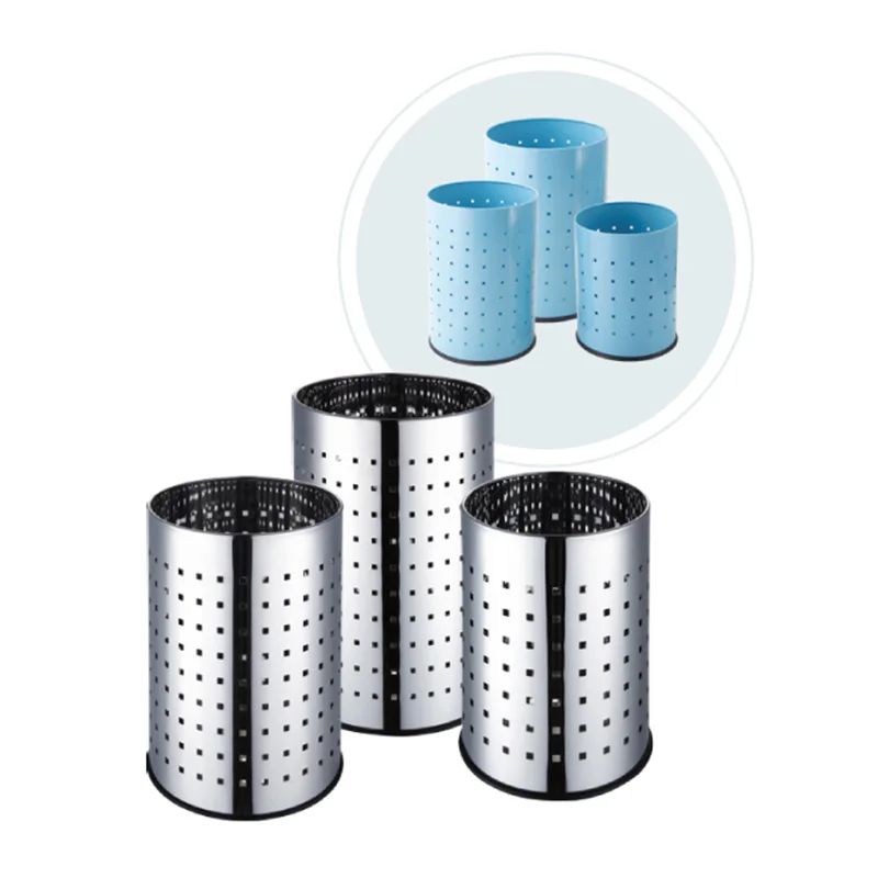 5L,9L,18L Stainless Steel Stainless Steel Office Waste Bin Household Round Storage Bin Steel Metal Laundry Basket Gabage Bin