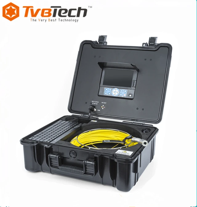 TVBTECH CCTV Pipe Inspection Camera Sewer Inspection Endoscope with Meter Counter and Sonde