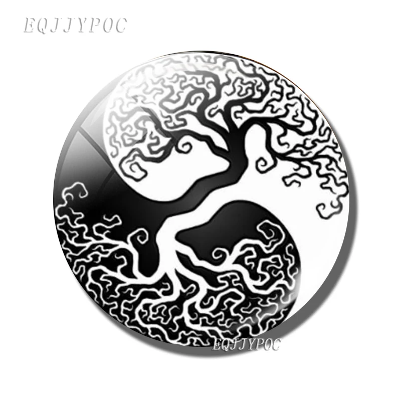 
Art Tai Chi Glass Cabochon Fridge Magnet Yin Yang refrigerator magnets Religious Yoga Refrigerator decoration sticker Home Decor 