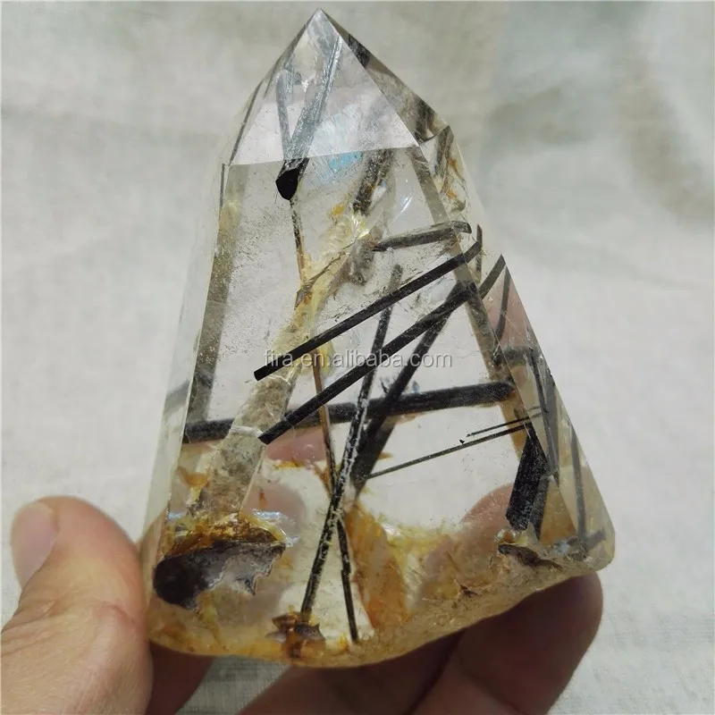 Hot Sale Black Tourmaline Rutilated Stone Crystal Tower Price Natural Quartz Crystal Point Wholesale