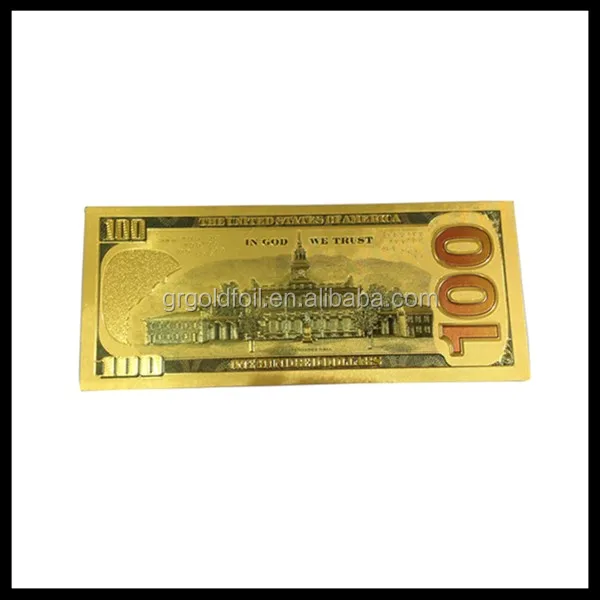 Art Crafts Colorful New America 100 Dollar Banknote 24K Gold Banknote New American Souvenir Items