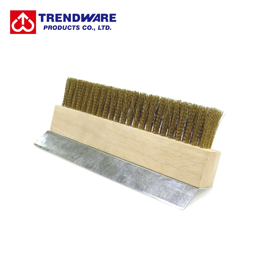 
Heavy Duty Pizza Oven Wire Brush and Scraper with Long Wooden Handle 