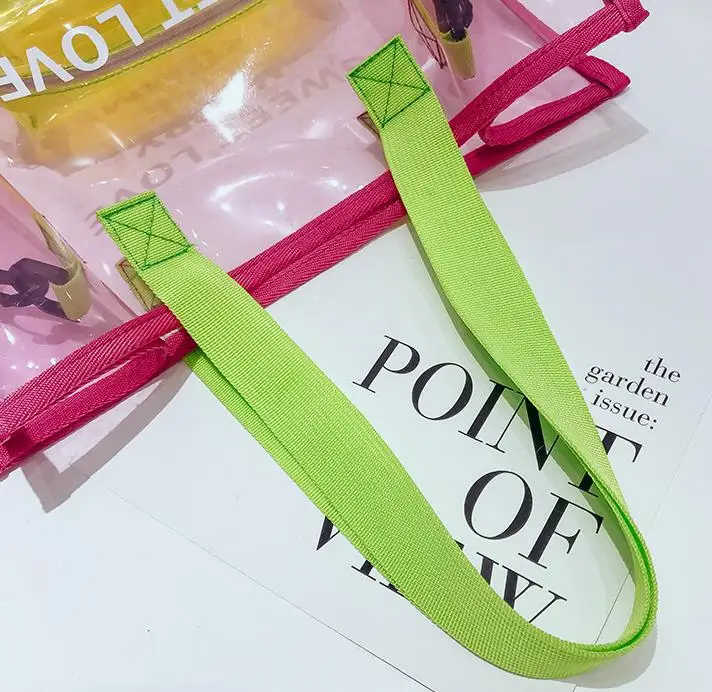 
In Stock Trendy Women Lady Transparent PVC Clear Tote Handbag Bag 
