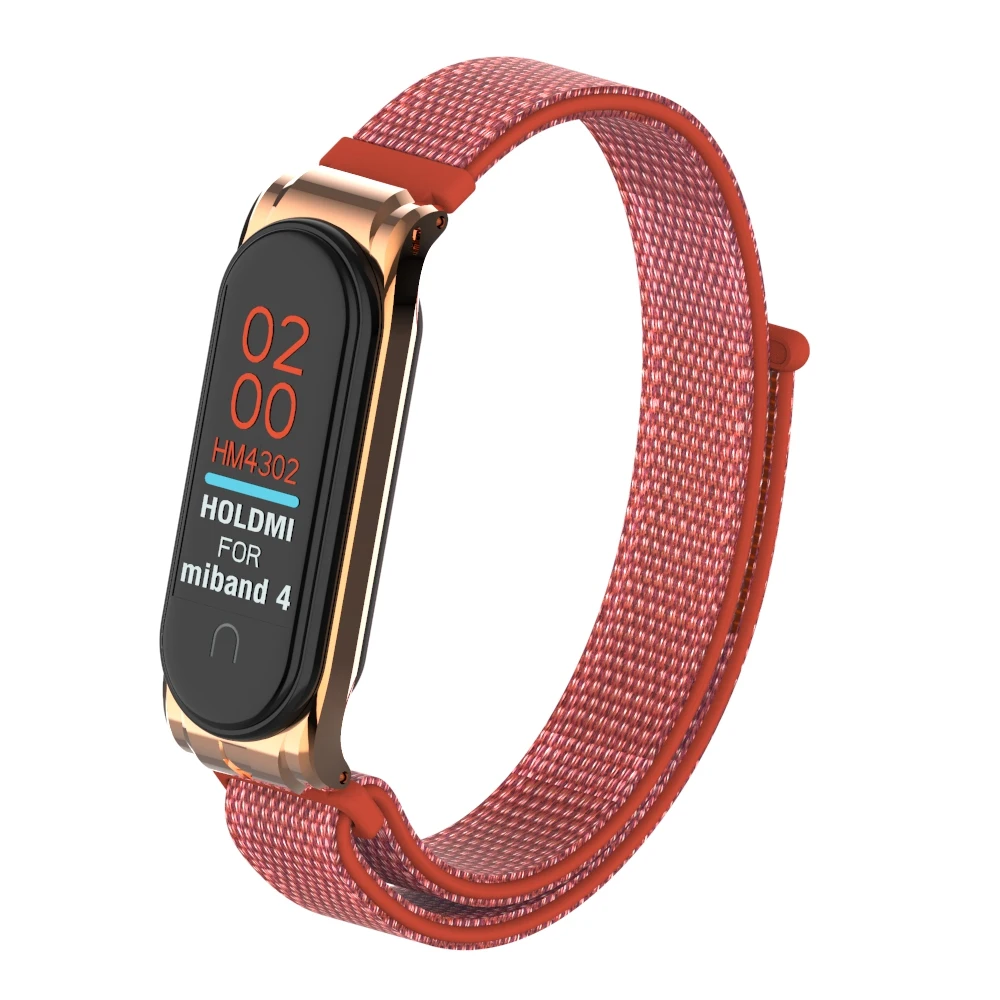 ODM Holdmi new arrival 430211 series nectarine color 14mm nylon watch band for xiaomi band 4