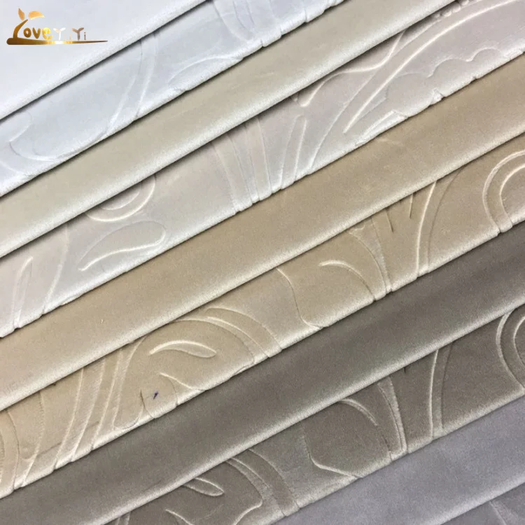 100% Polyester Chinese Embossed Velvet Material Fabric Sofa
