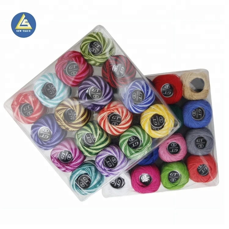 9s/2 colorful assorted china embroidery dyeable sewing thread