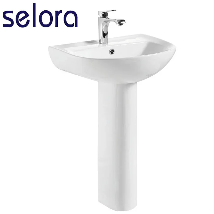 factory direct price floor mounted two piece pedestal glass basin for hot sale