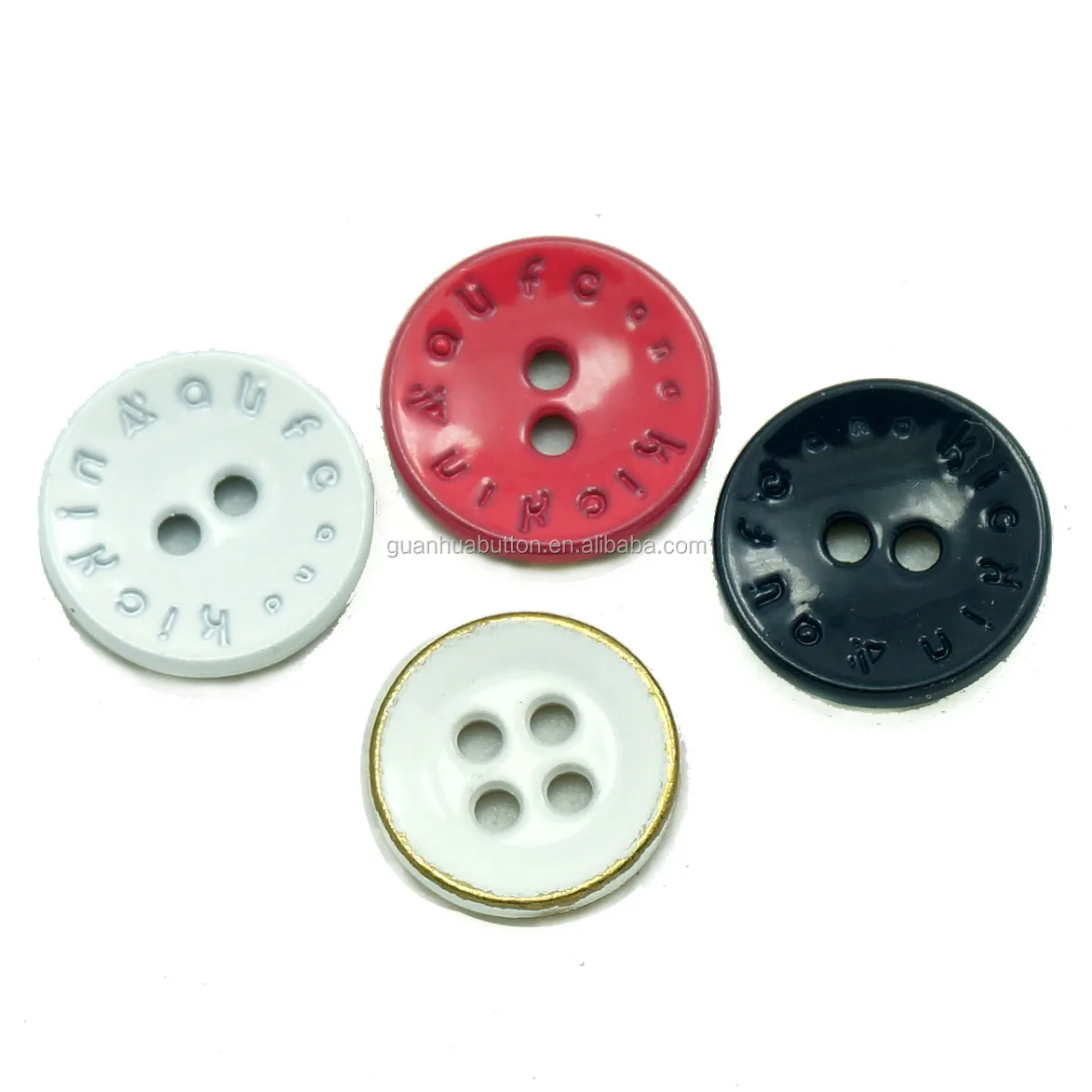custom engraved logo alloy material 4 hole metal sew shirt button