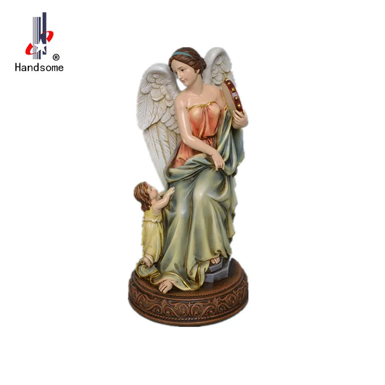 Promotional Personality resin guardian angel with feather small fairy figurines angel statue
