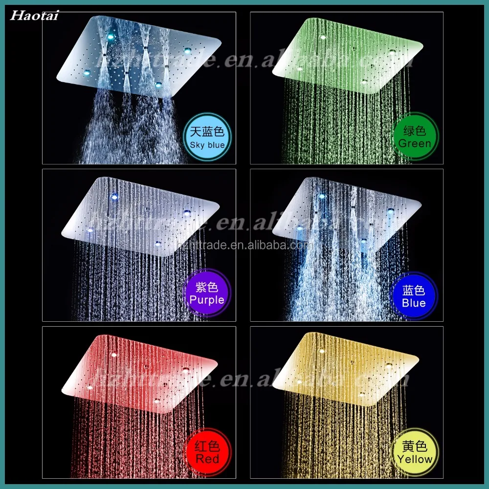 
LED SUS thermostatic Ceiling overhead big rain shower 