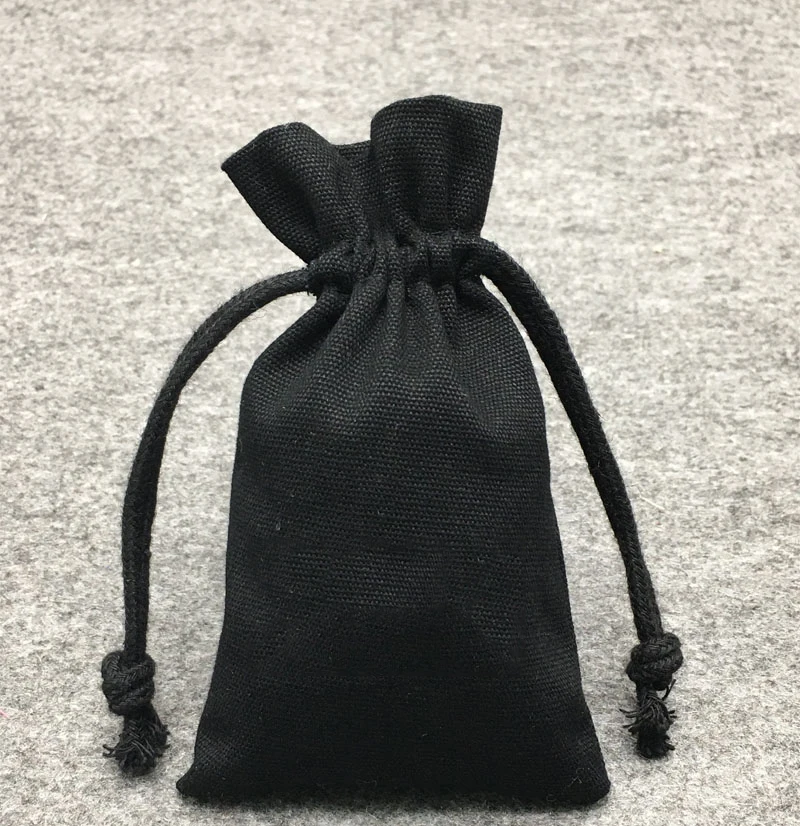 Wholesale Custom Logo Black Ecological Cotton Bag For Packaging