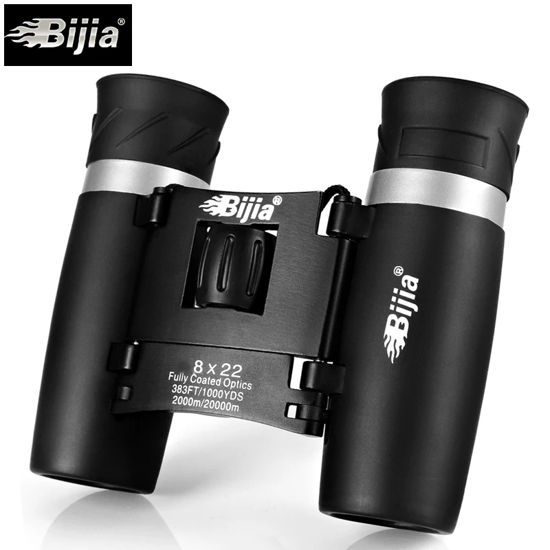 BIJIA 8x22 mini folding toy binoculars professional telescope opera glasses for hunting travel