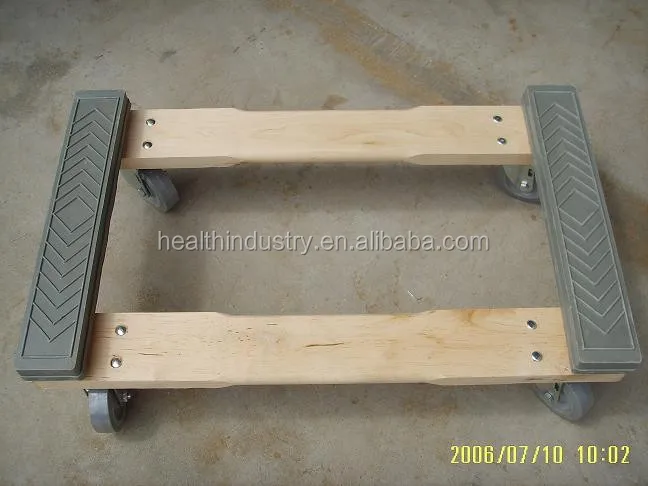 4- wheel Chicago style Rubber Capped moving furniture dolly with heavy duty rubber caps and TPR swivel casters