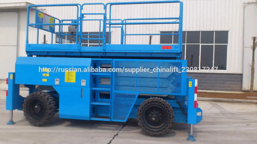 Высота подъема 10 м / Четыре привод дизель Самоходный ножничный подъемник / авиационные работы лифта платформа