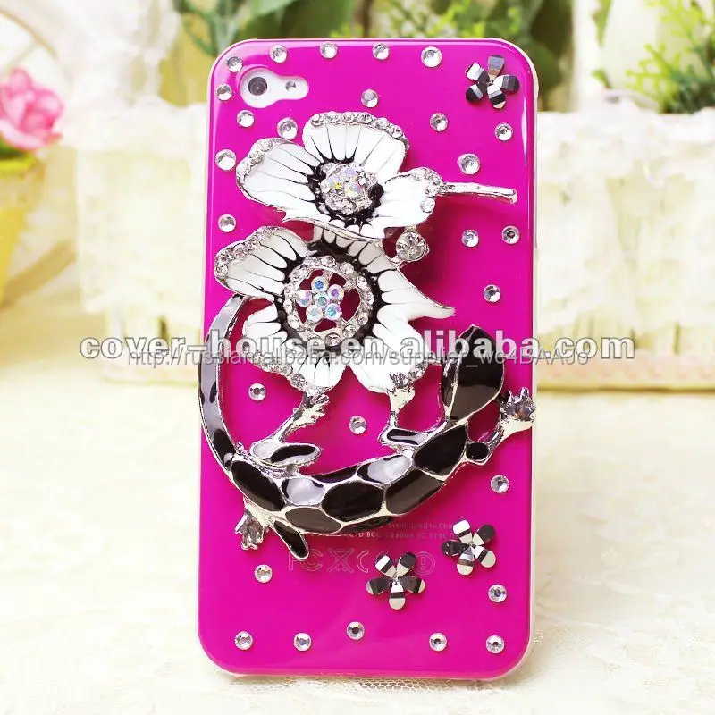 New design! 3D Chic Lizard House Case for iPhone 4 4S