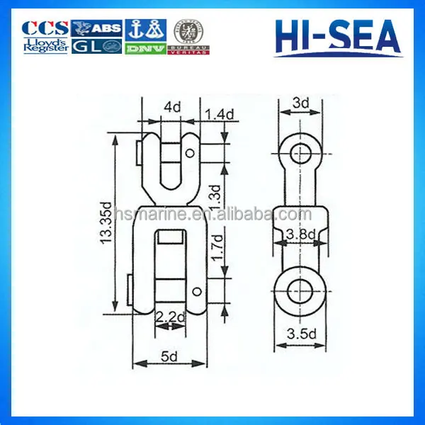Marine Ship Mooring Swivel Shackle Type B for Anchor Chain AM2 AM3