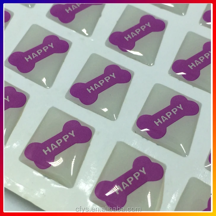 Custom Cute 3d Stickers Epoxy Resin Clear Dome Stickers Decoration Objects Made In China