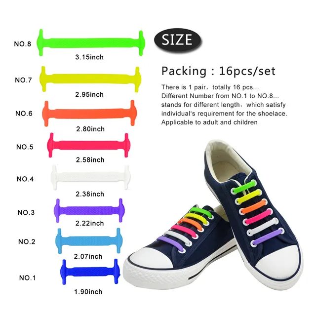 No Tie Shoelaces for Kids and Adults, Waterproof Silicone Flat Elastic Athletic Sport Shoe Laces for Sneakers Board Shoes