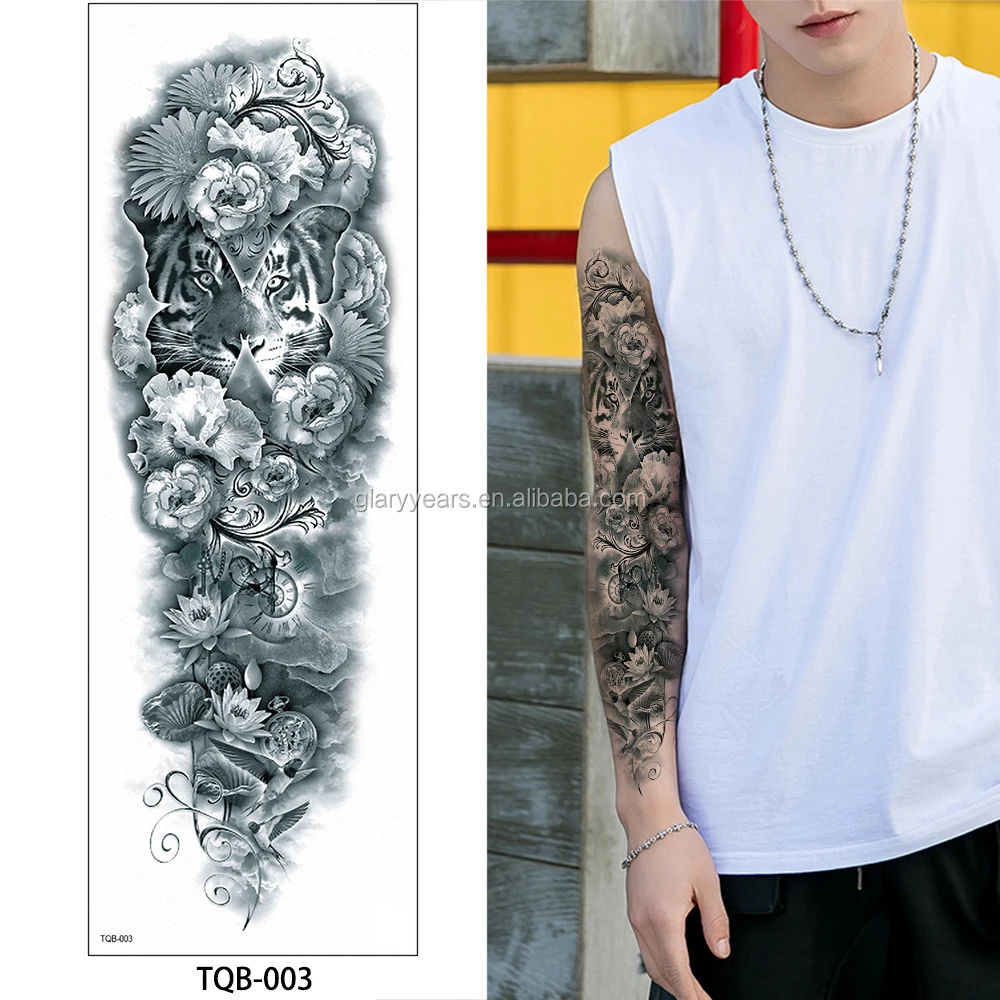 Custom Temporary Waterproof Full Arm New Tattoo Sticker Sleeve Makeup Image