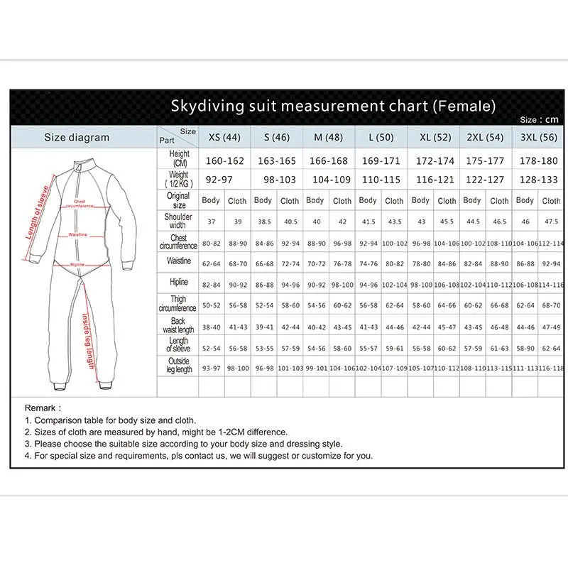 Indoor Skydiving Suit Wind Tunnel Jumpsuit
