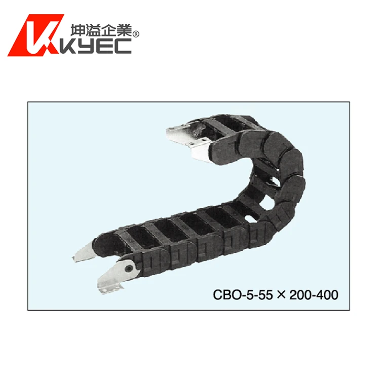 KYEC CBC Series Opened Cable Chain Snap-on Type cnc plastic protection black cable chain
