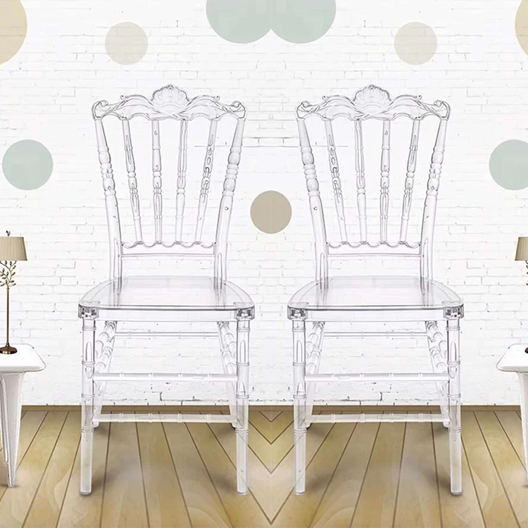 High Quality Crystal Acrylic Resin Wedding Crown Napoleon Chair For Sale
