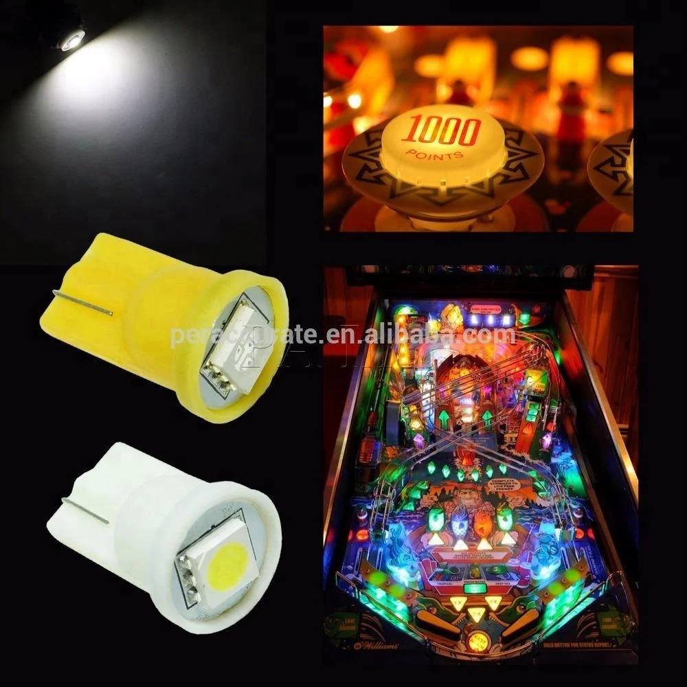 PA Pinball LED Bulb for Game Machine Parts 1SMD 168 194 W5W #555 T10  6.3V AC/DC High Brightness Colorful Light