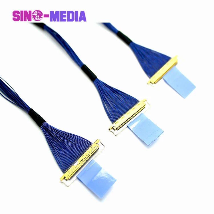 Shenzhen Sino-Media ipex  Micro Coaxial Lvds Cable 40Pin For Mini Itx Motherboard Lcd Monitor