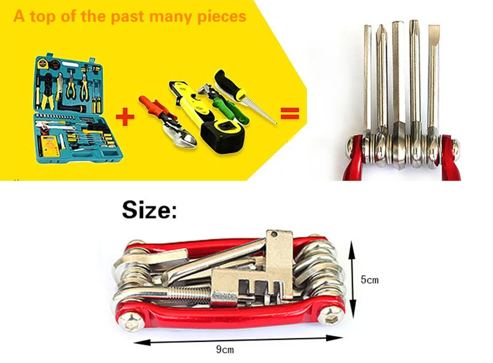 
11 in 1 Multi Tool Bike Repair Tool Kit Wrench Screwdriver Repair Tools MTB Road Bike Cycling 