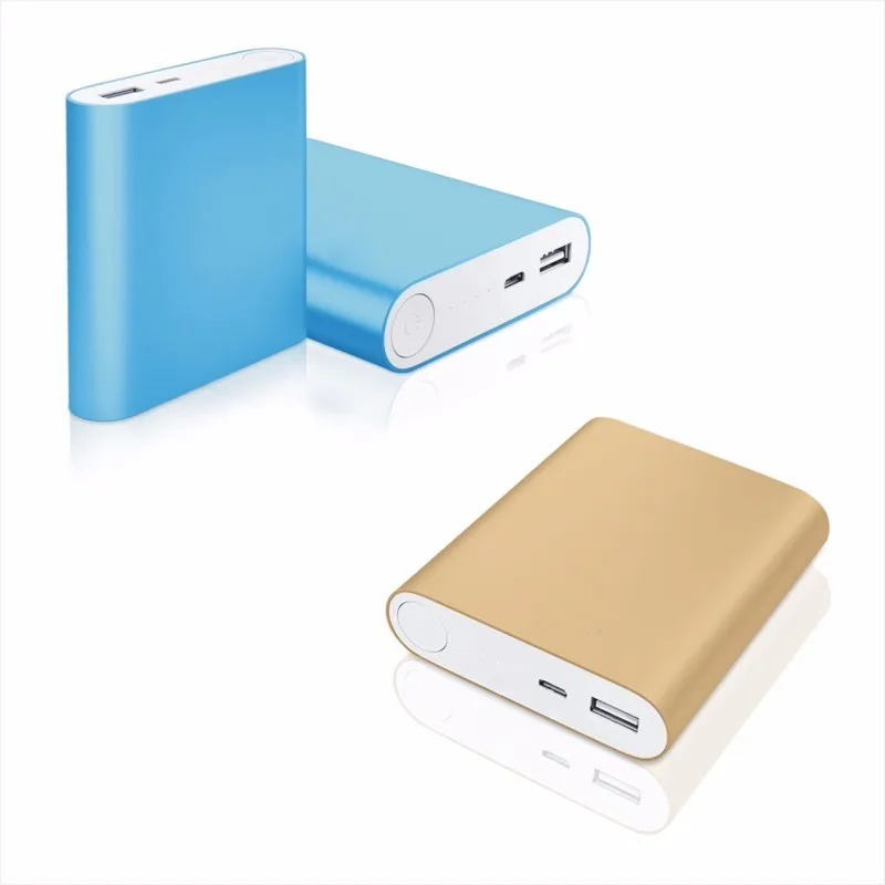 
Wholesale 5V 2.1A fast charging power bank 10400 mah blue golden colors with CE ROHS 4 LED indicators 