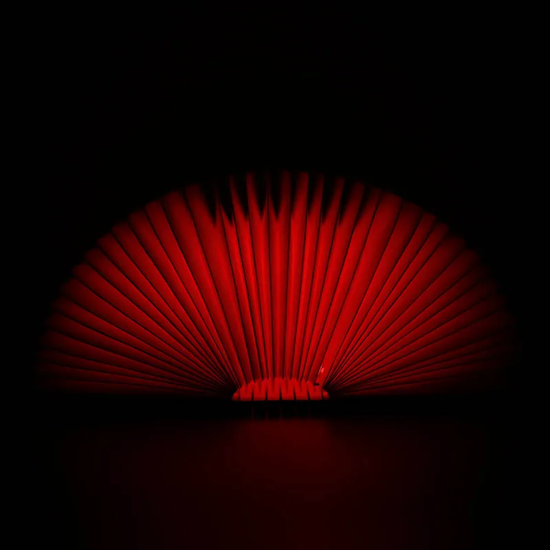 
walnut wood reading Folding Book Light Colorful USB Rechargeable Book Shape Light 