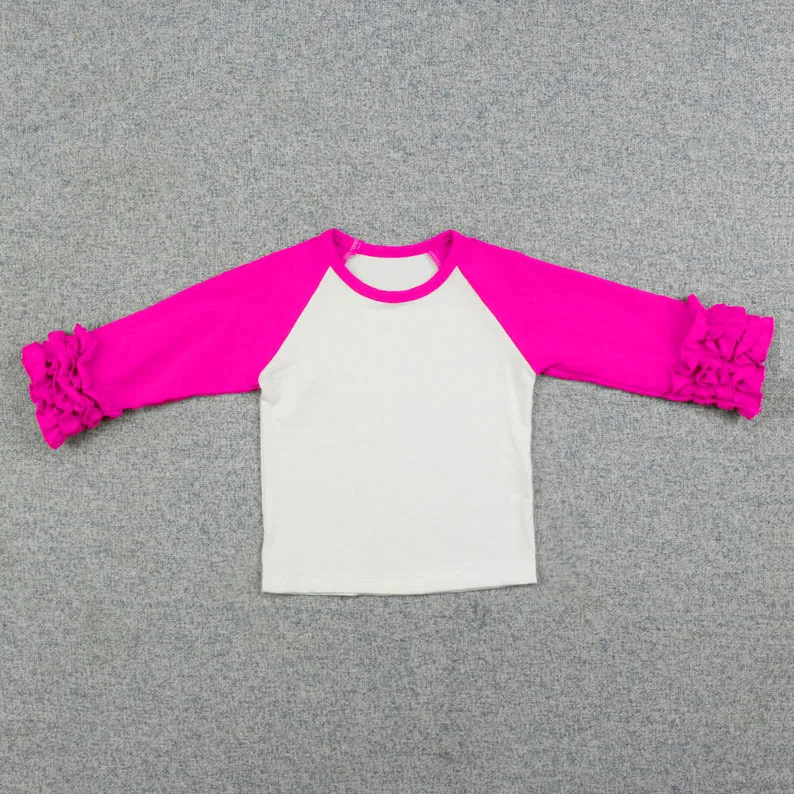 
2017 Ruffle Fashion baby girls top design 