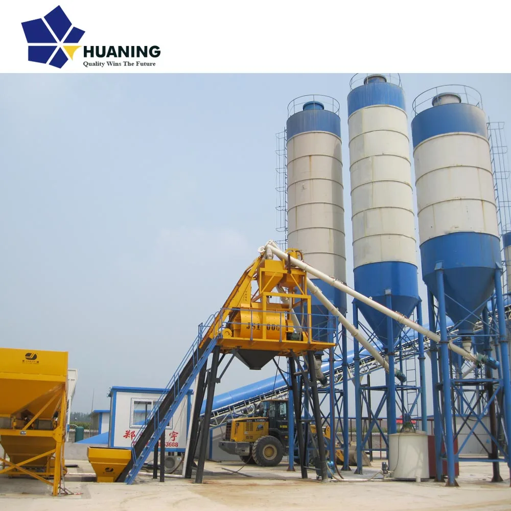 HZS50 stationary concrete batching plant has large output and appropriate price