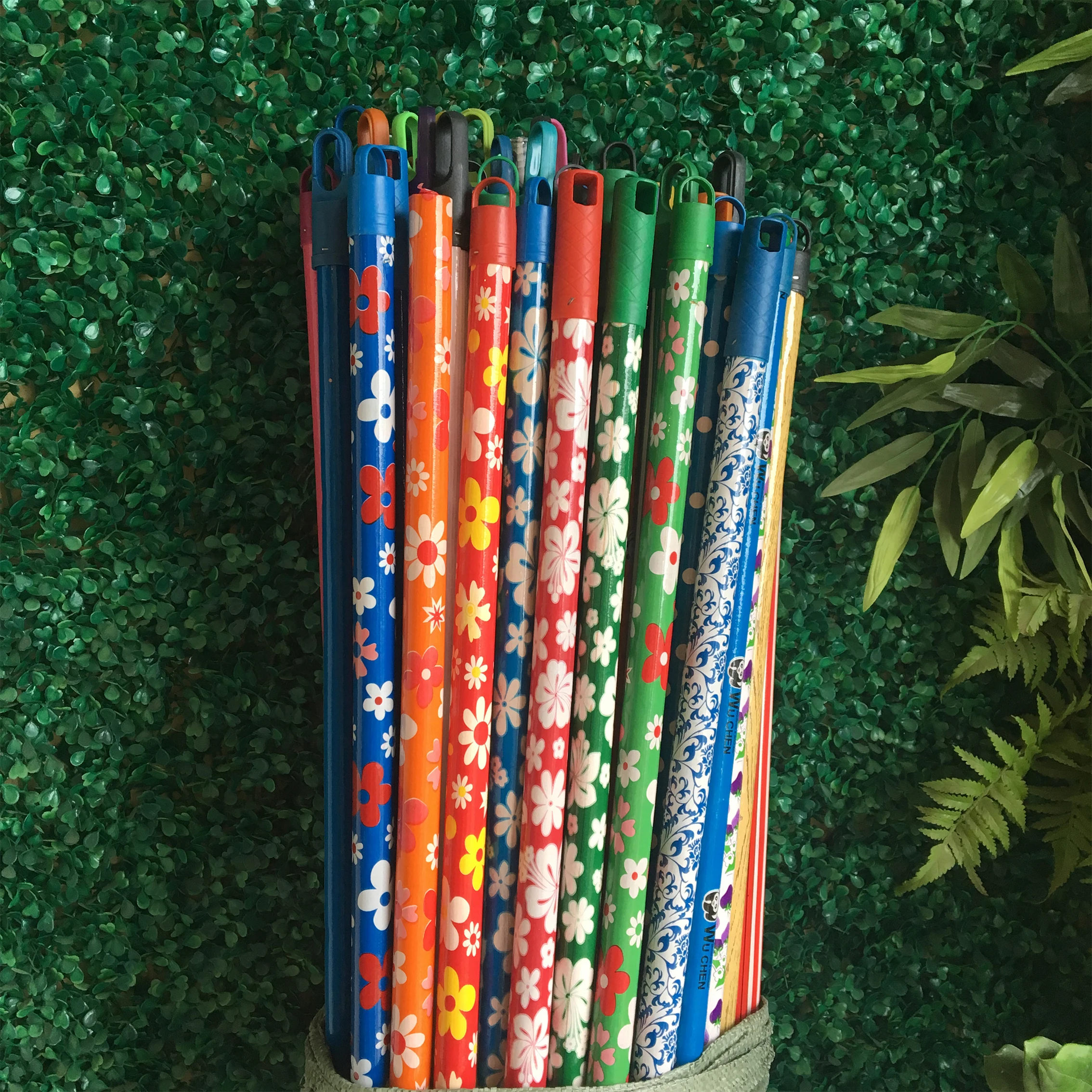 Supplier manufacture	garden tools china coconut broom sticks online sale with  pvc wooden handle