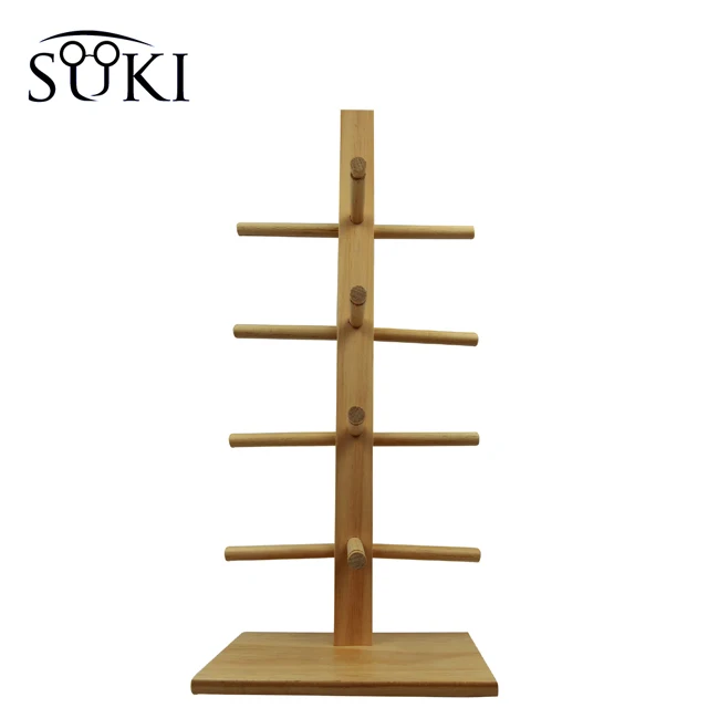 Bamboo Sunglass Racks Glasses Display Stand Wood Shelf Stand