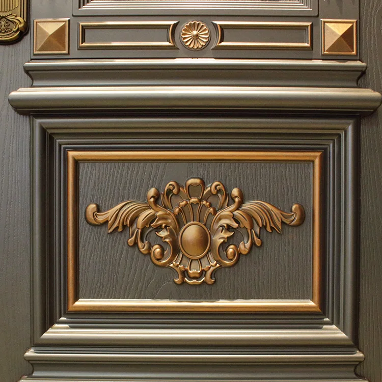 Mom&son Decorative Cast Aluminum Graphic Design ISO Villa Main Door Bulletproof Villa Ic Entrance Accessories Traditional CN;GUA