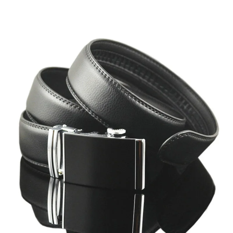 Male Automatic Buckles Vintage Jeans leather Mens Ratchet Slide Belts