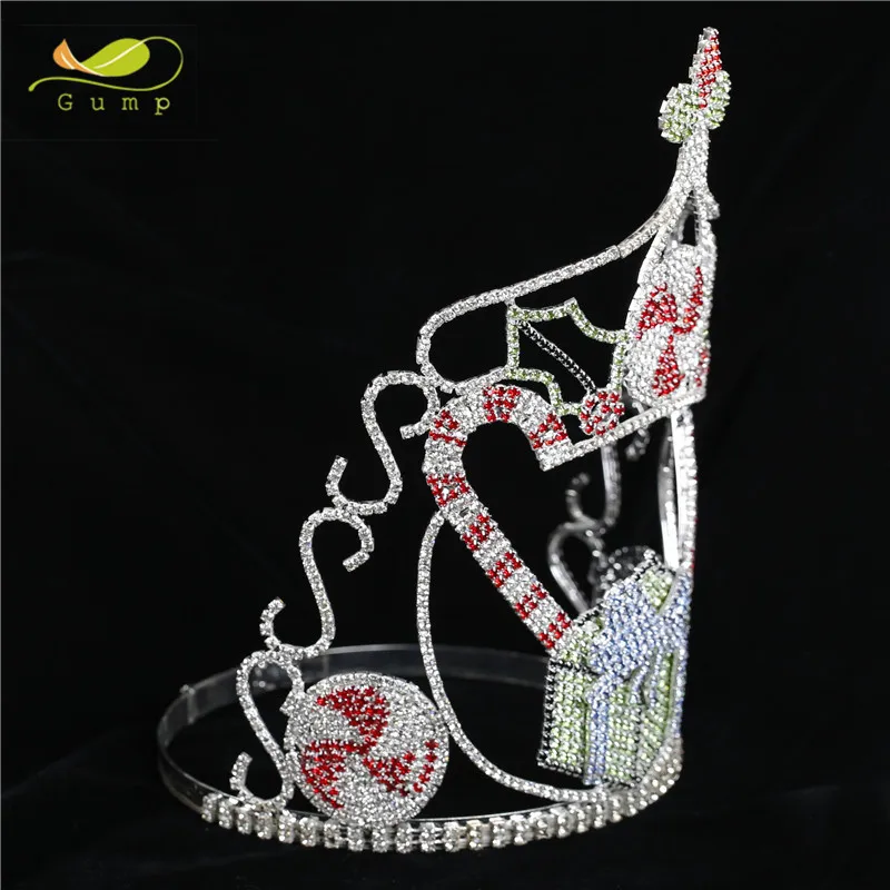 Высокий конкурс Корона Рождество Кристалл Rhinestone Подарочная коробка форма