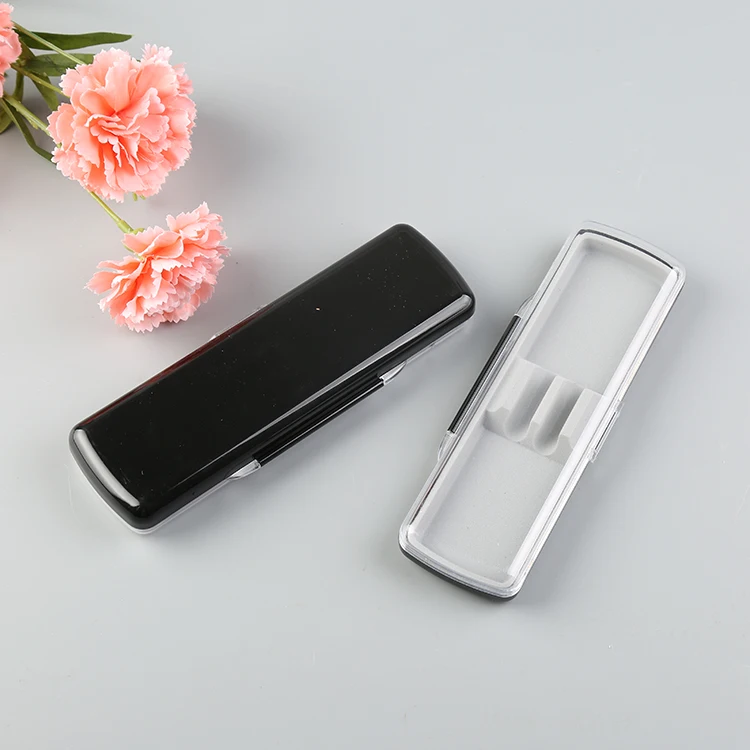 Transparent hard plastic single pen box with PVC Velvet bottom luxury gray gift pen case crystal metal pen pencil NO.0856