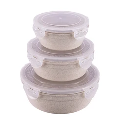 Household Items Airtight Wheat Straw Food Container Microwavable