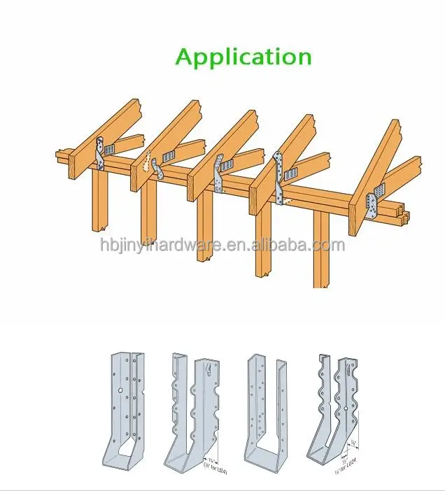 Galvanized iron plate joist hanger for wood house