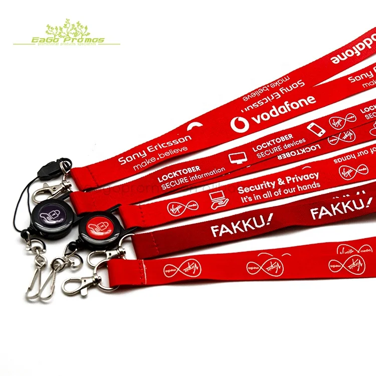 2024 2025 Custom  Silk Screen  Polyester Printed Neck breakaway Lanyard Chain with Matel remove security tag