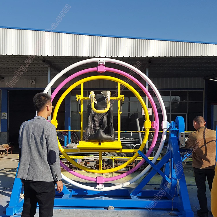 Outdoor Amusement park equipment 3D space ball ring rotary game human gyroscope ride