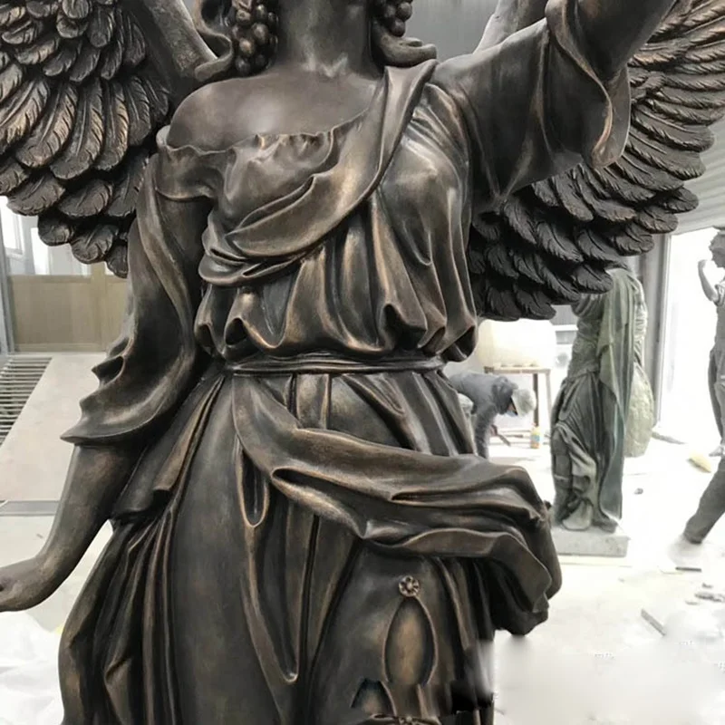 outdoor large fiberglass angel sculpture of the goddess  light