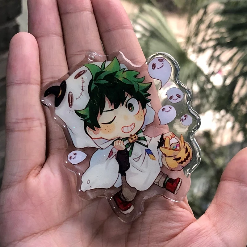 
glitter epoxy/ hologram custom printed anime keychain laser cut engraved acrylic charm 